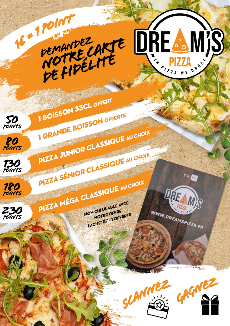 Carte Fidélité Dream's Pizza